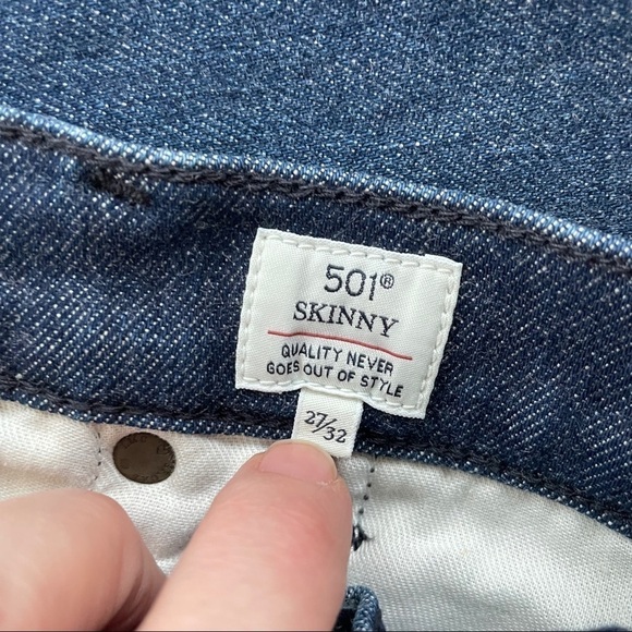 Levi’s Made & Crafted 501 Skinny Medium Dark Wash Jeans 27 - Picture 5 of 9